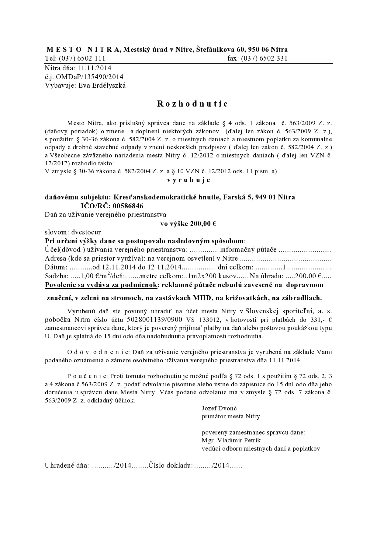 Komunálne voľby Nitra 2014, podvod