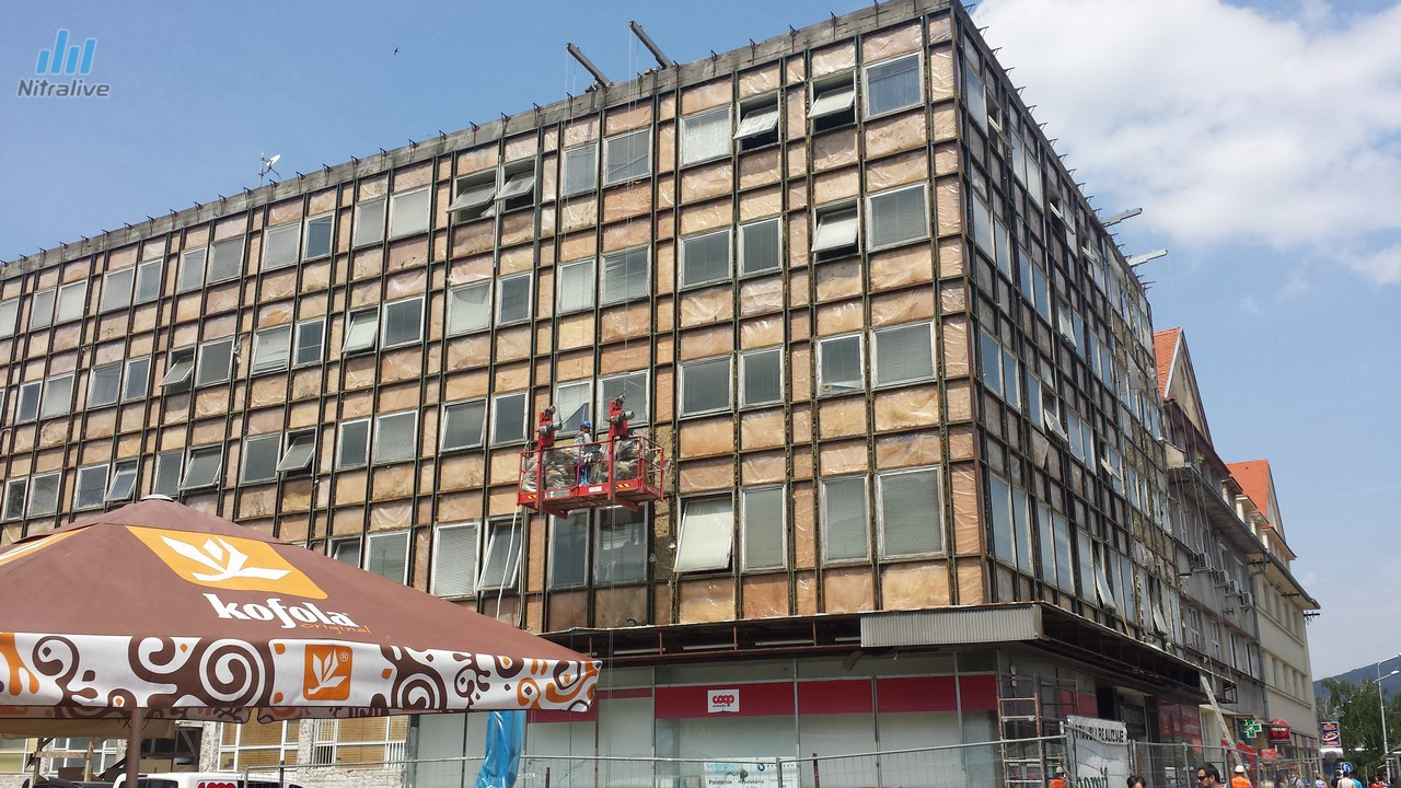 Budova Jednoty na Štefánikovej ulici v Nitre - rekonštrukcia