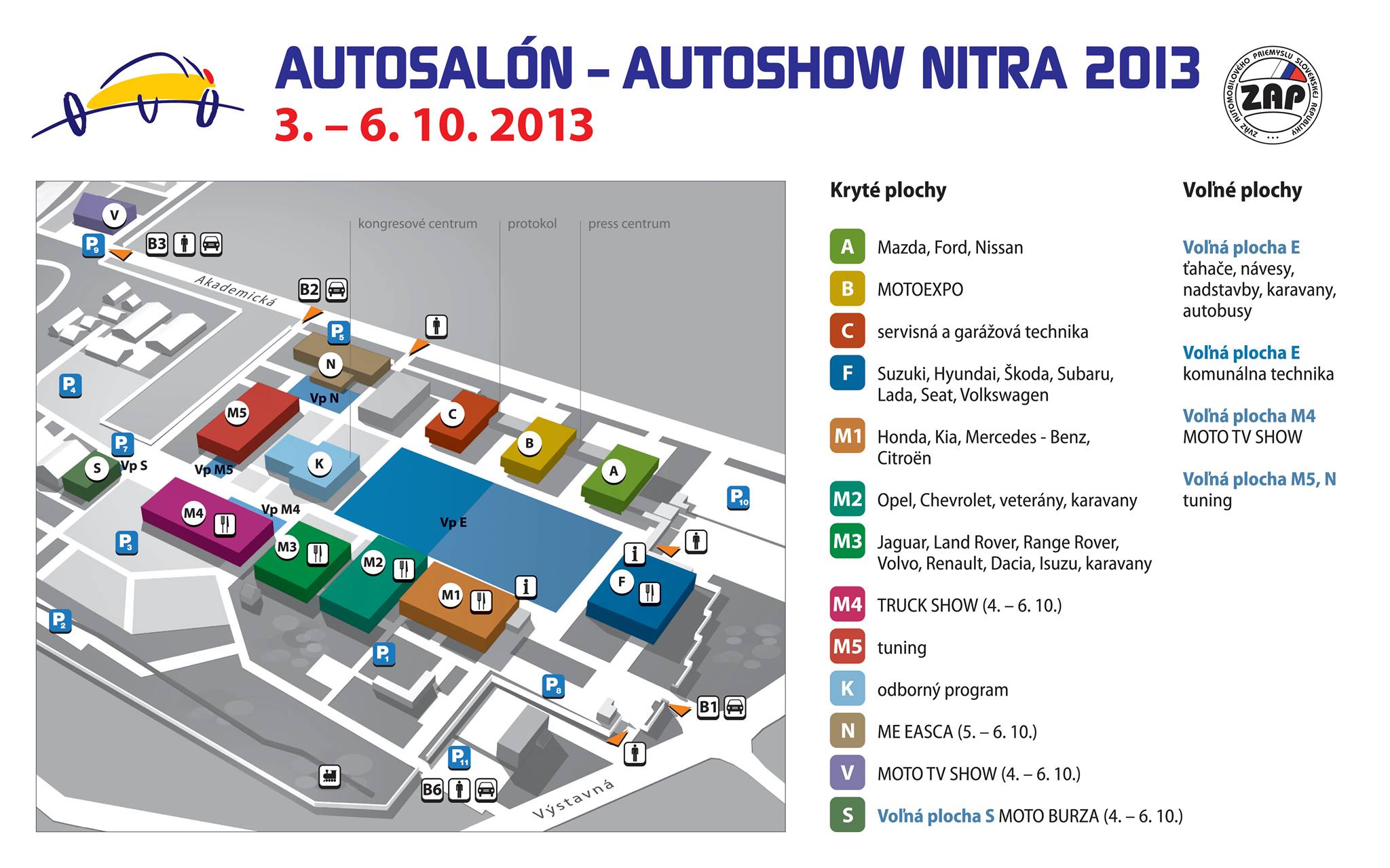 Autosalón Nitra 2013 mapa