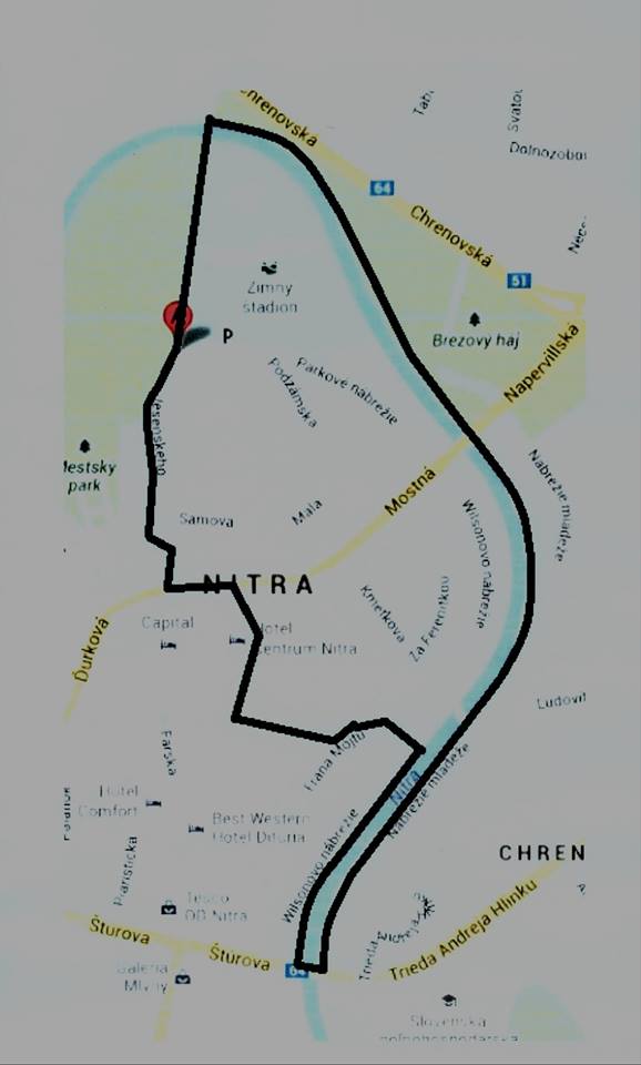 Nitrianske Mestské Behy 2015 - trasa