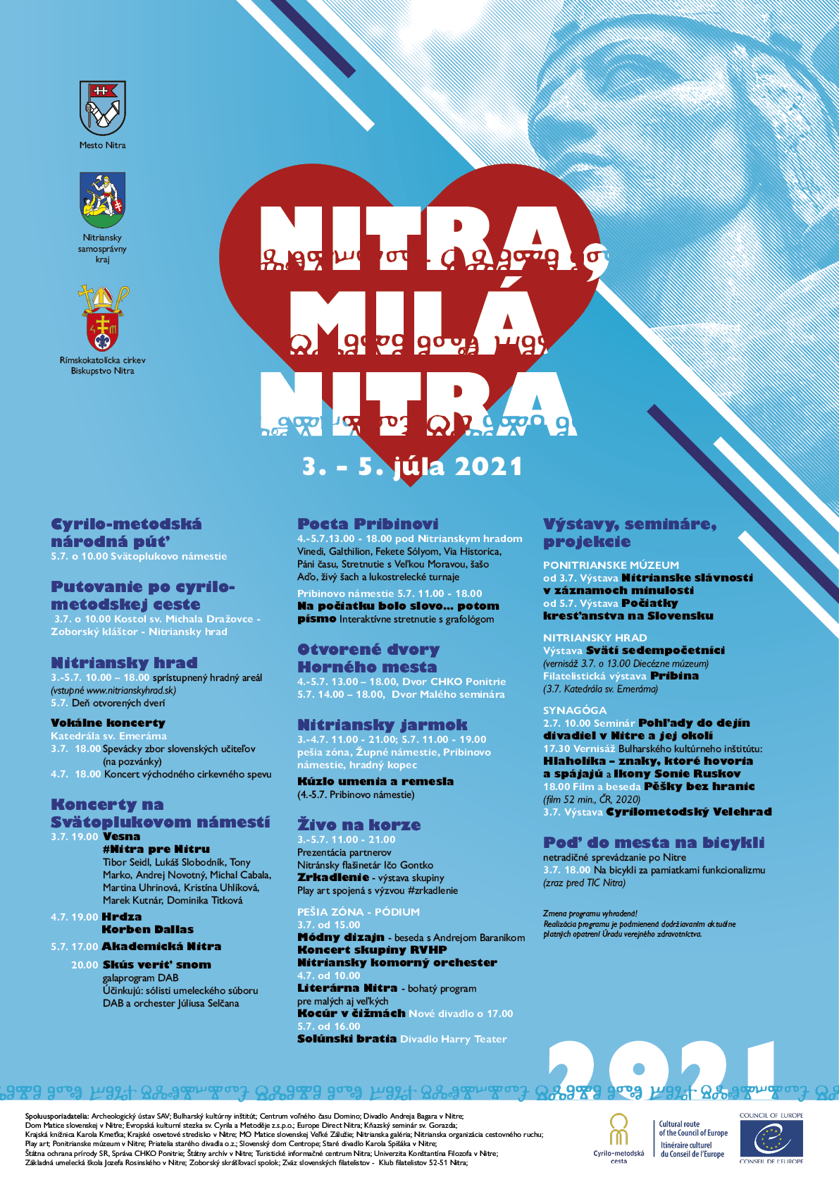 Nitra, milá Nitra 2021 - Cyrilo-metodské slávnosti (3. - 5. júla)