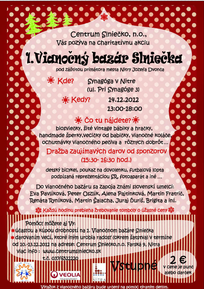 Vianočný bazár Nitra plagát