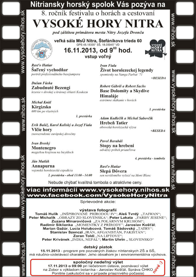 Vysoké hory Nitra 2013, program