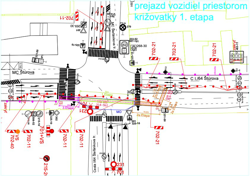 Centrum Nitry čakajú dopravné obmedzenia, potrvajú 6 týždňov (28.2. - 6.4.2025)