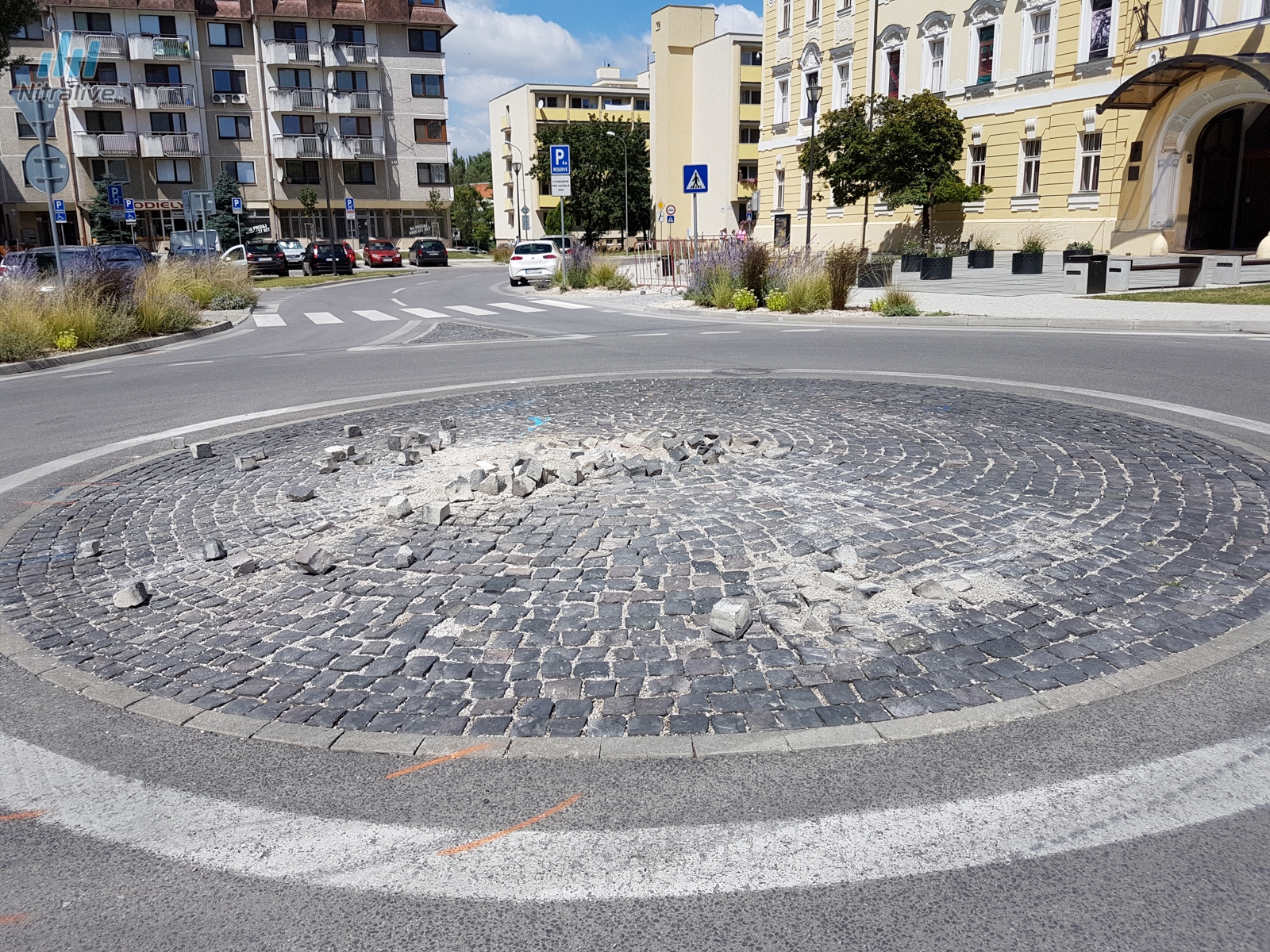 Župné námestie Nitra - poškodené