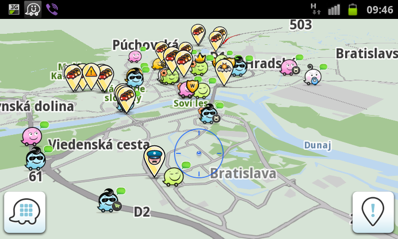 Waze screenshot Bratislava