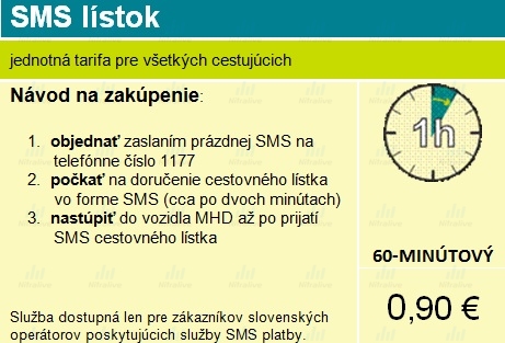 SMS lístok MHD Nitra
