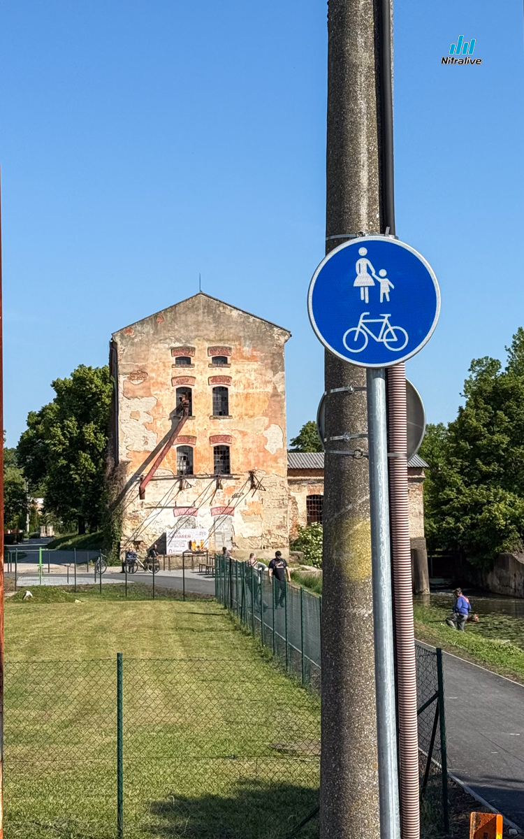 Cyklotrasa prepoj - Krškany, Nitra pri starom mlyne