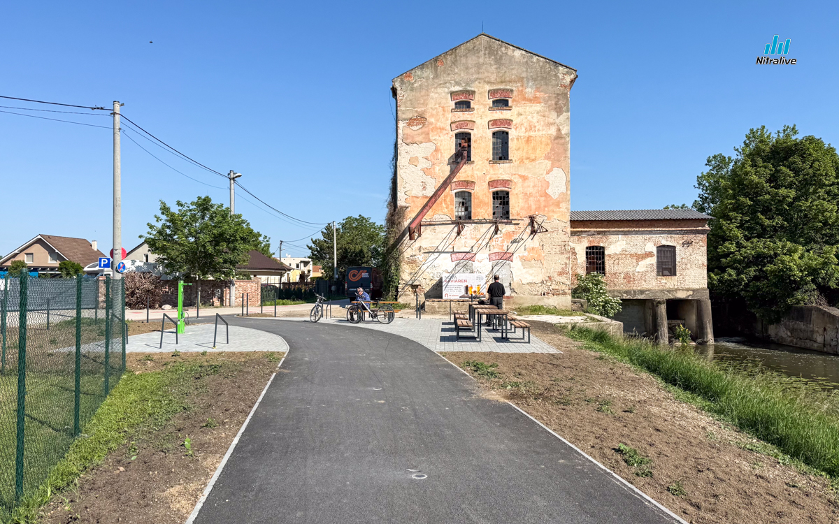 Cyklotrasa prepoj - Krškany, Nitra pri starom mlyne