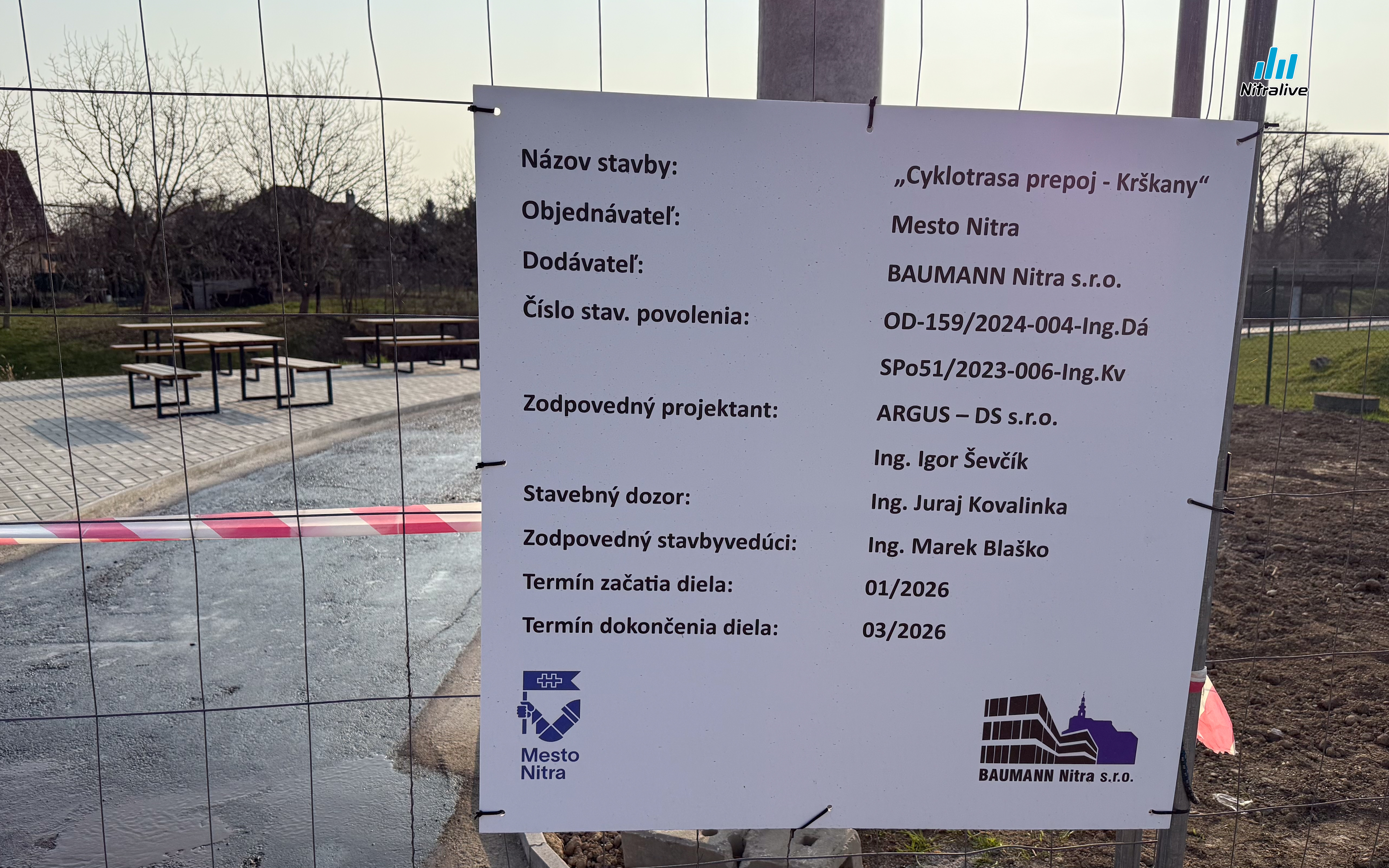 Cyklotrasa prepoj - Krškany, Nitra pri starom mlyne