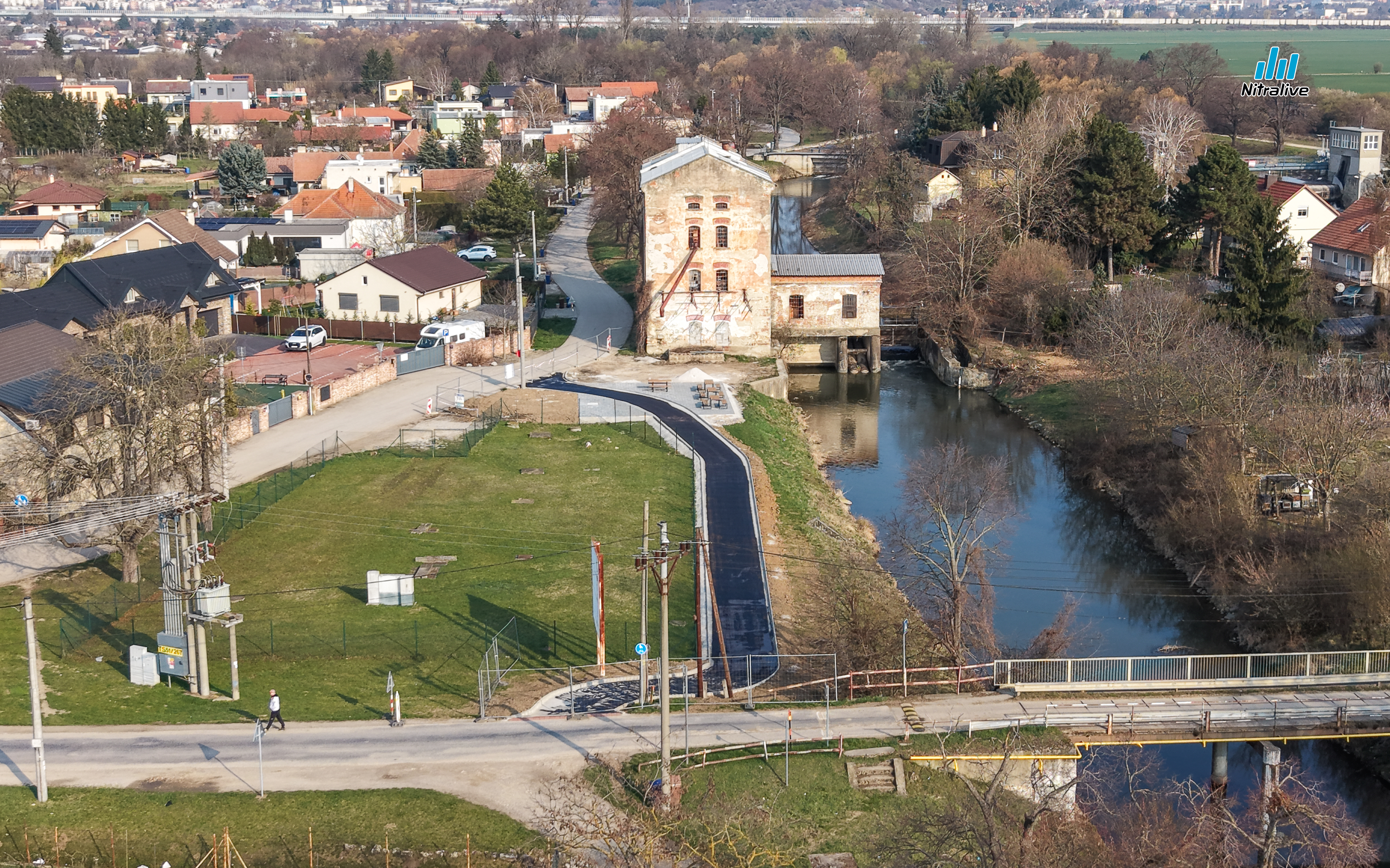 Cyklotrasa prepoj - Krškany, Nitra pri starom mlyne